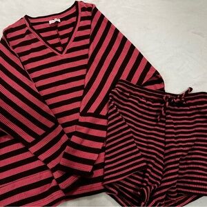 Pink Lily Brown and Pink Knit Set